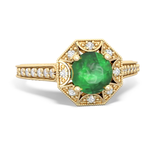 emerald antique hexagon ring