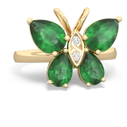 emerald butterfly ring