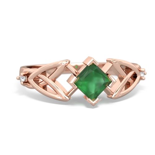 Emerald Celtic Trinity Knot Genuine Emerald ring Ring