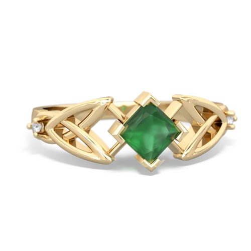 Emerald Celtic Trinity Knot Genuine Emerald ring Ring