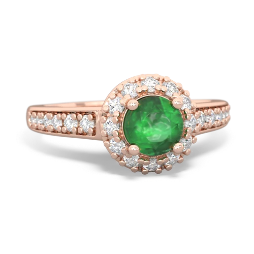 Diamond Halo Genuine Emerald ring