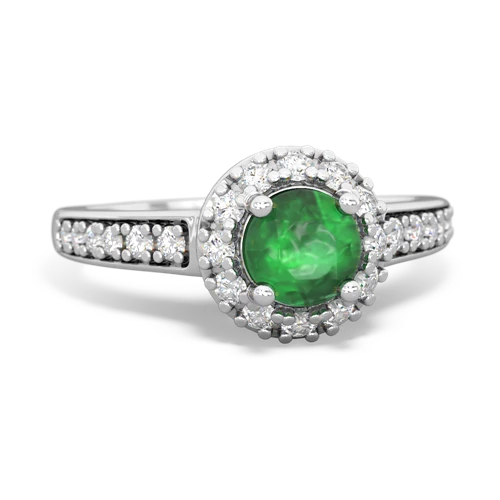 emerald classic halo ring