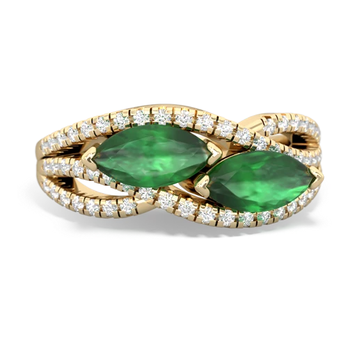 Emerald Diamond Rivers Genuine Emerald ring Ring