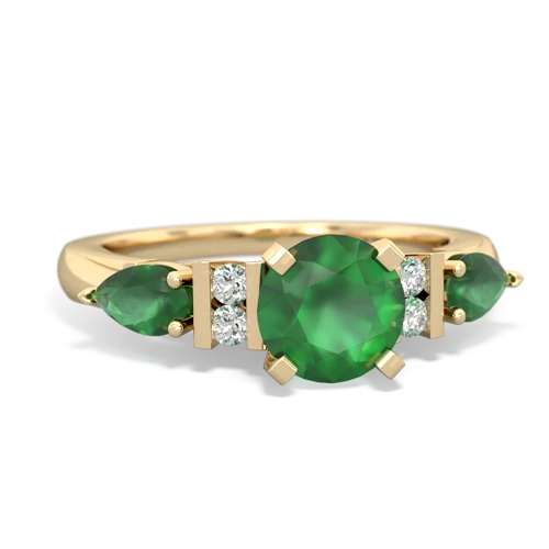 Genuine Emerald with  and  Engagement ring