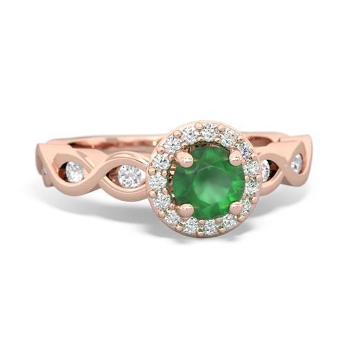 Infinity Engagement Genuine Emerald ring