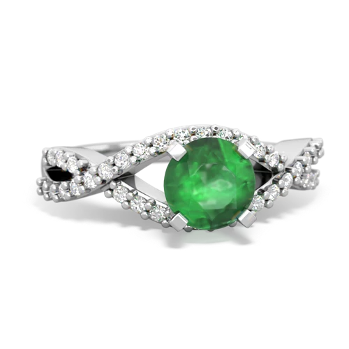Diamond Twist Genuine Emerald ring