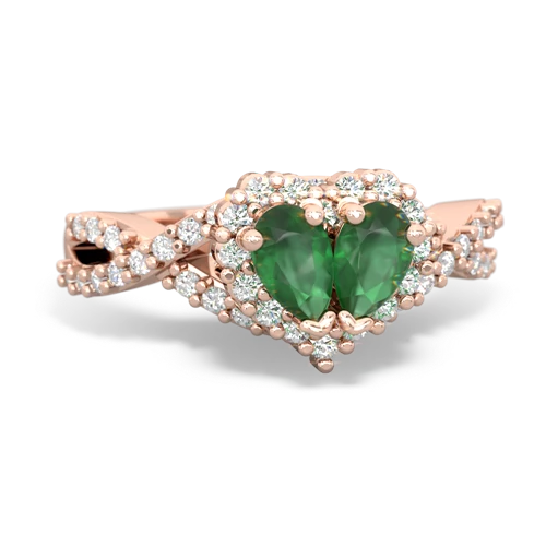 Emerald Diamond Twist Genuine Emerald ring Ring