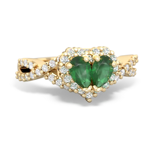 Diamond Twist Genuine Emerald ring