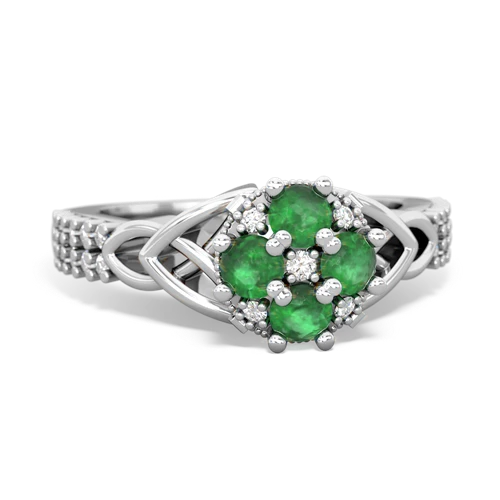 Emerald Celtic Knot Engagement Genuine Emerald ring Ring
