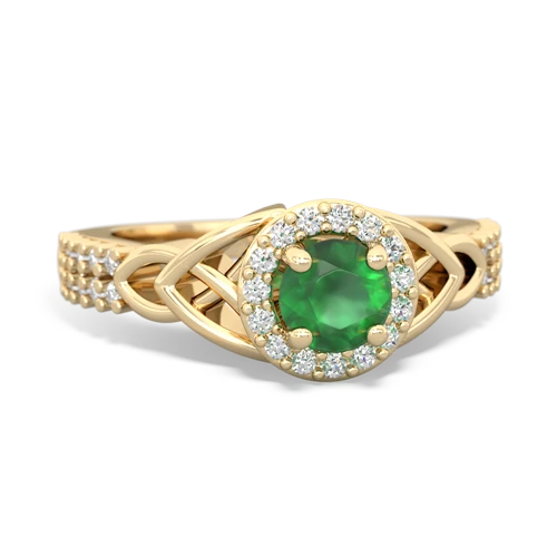Emerald Celtic Knot Halo Genuine Emerald ring Ring