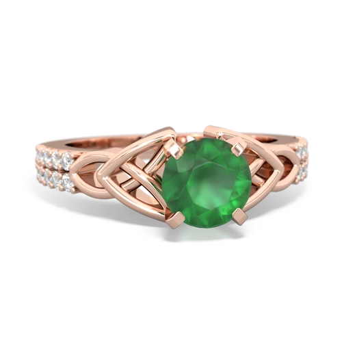 Celtic Knot Engagement Genuine Emerald ring