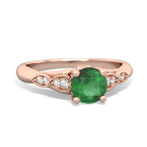 emerald filigree milgrain ring