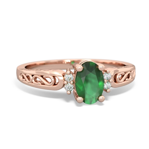 emerald filligree ring