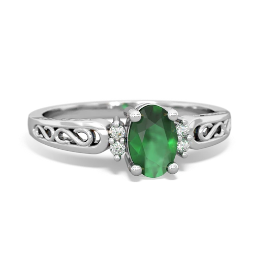 emerald filligree ring