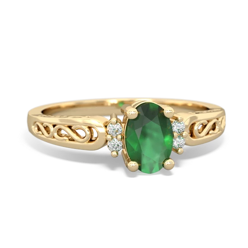 emerald filligree ring