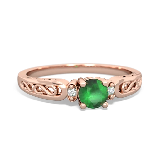 emerald filligree ring