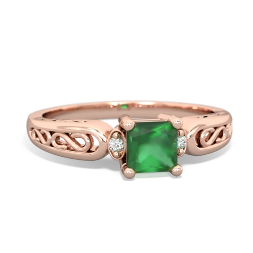 emerald filligree ring