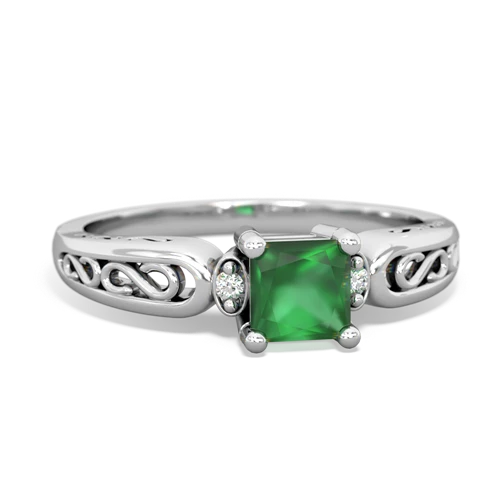 emerald filligree ring