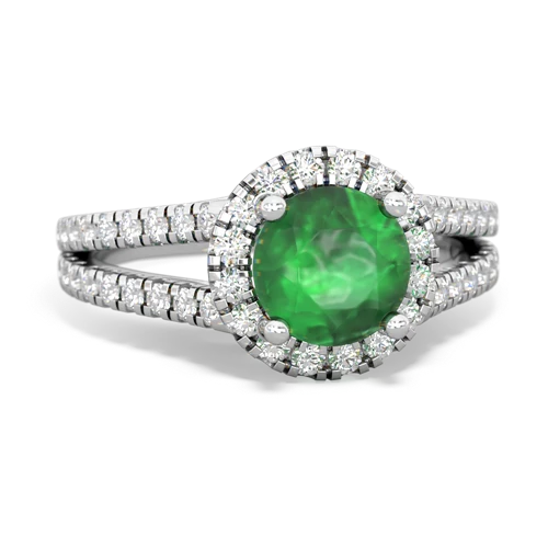 Pave Halo Genuine Emerald ring