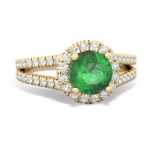 emerald halo pave ring