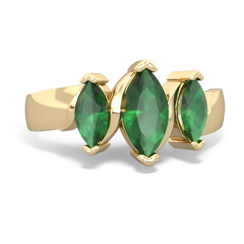Emerald Genuine Emerald with  and  Three Peeks ring Ring