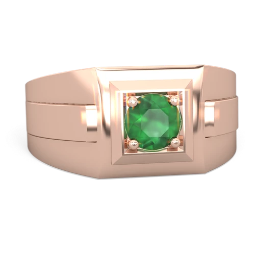 emerald mens round ring