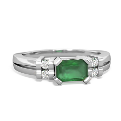 emerald modern ring