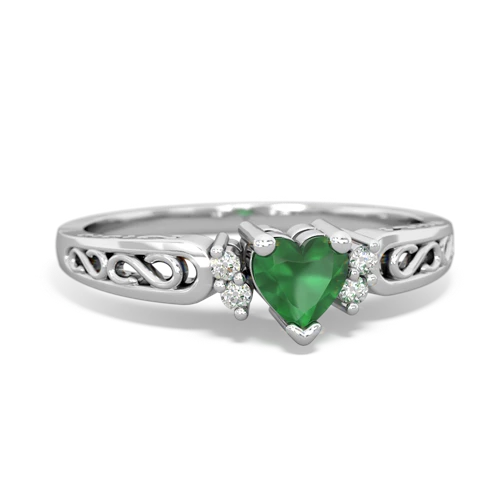 Emerald filligree Scroll Genuine Emerald ring Ring
