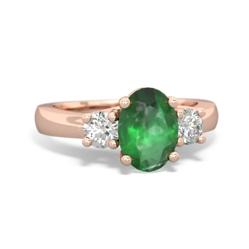 Three Stone Trellis Genuine Emerald ring