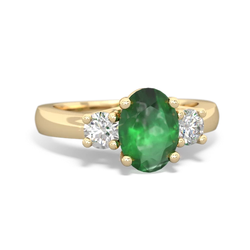 Emerald Three Stone Trellis Genuine Emerald ring Ring