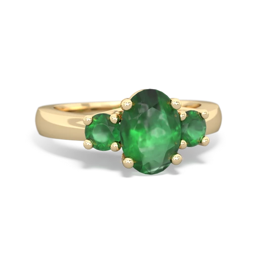 Emerald Three Stone Trellis Genuine Emerald ring Ring