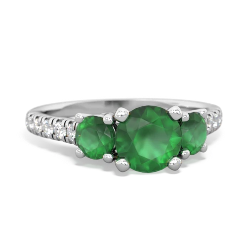Emerald Genuine Emerald with  and  Pave Trellis ring Ring