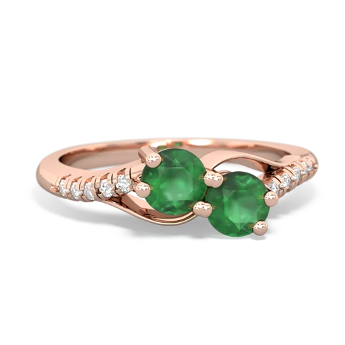 emerald two stone infinity ring