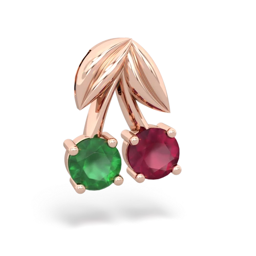 emerald-ruby cherries pendant