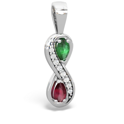 Emerald Genuine Emerald with Genuine Ruby Keepsake Infinity pendant Pendant