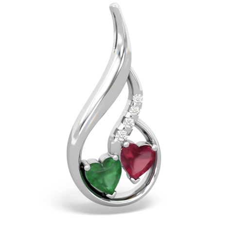 emerald-ruby keepsake swirl pendant