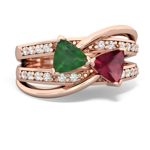 emerald-ruby couture ring