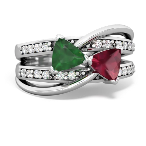 emerald-ruby couture ring