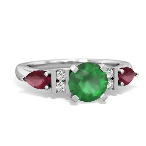 emerald-ruby engagement ring