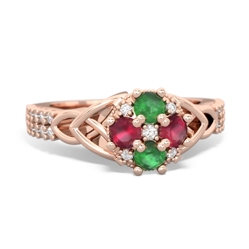 emerald-ruby engagement ring