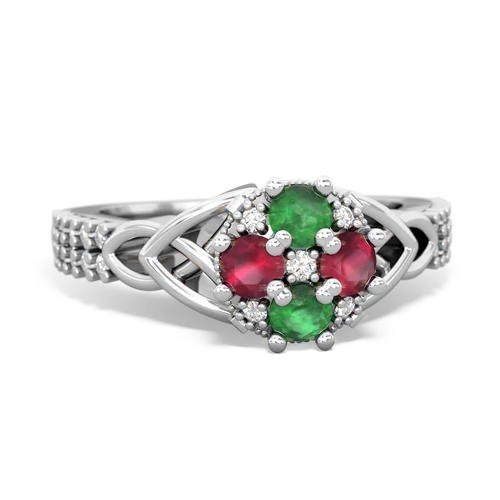 emerald-ruby engagement ring