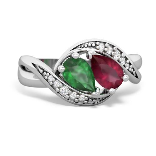 Emerald Genuine Emerald with Genuine Ruby Summer Winds ring Ring