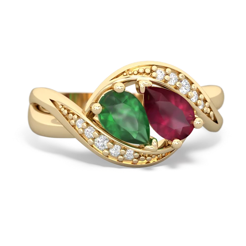 Emerald Genuine Emerald with Genuine Ruby Summer Winds ring Ring