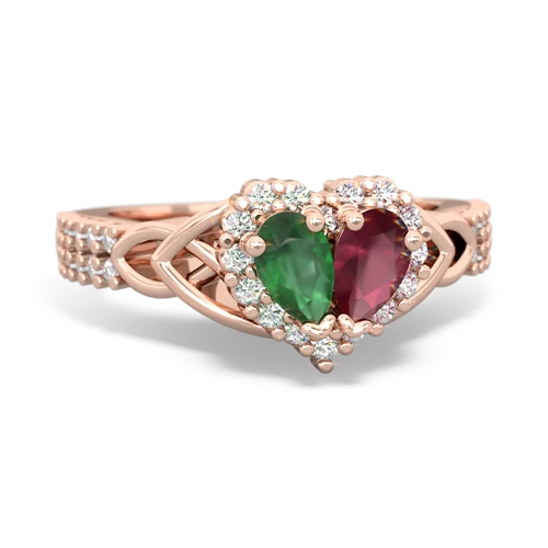 Unique Ruby and Emerald Diamond Ring For Women 14K White Gold 1.92ctd 012013