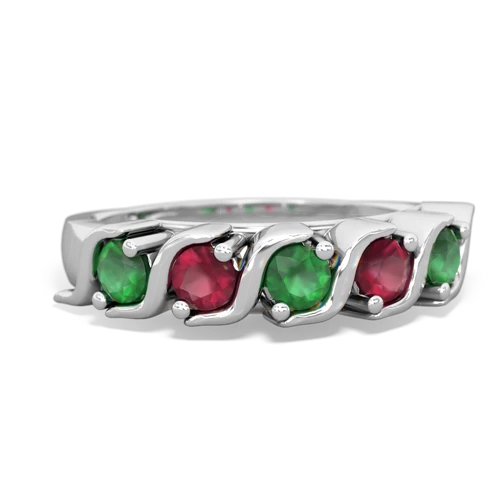 emerald-ruby timeless ring