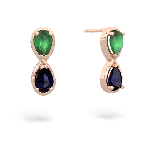 emerald-sapphire infinity earrings