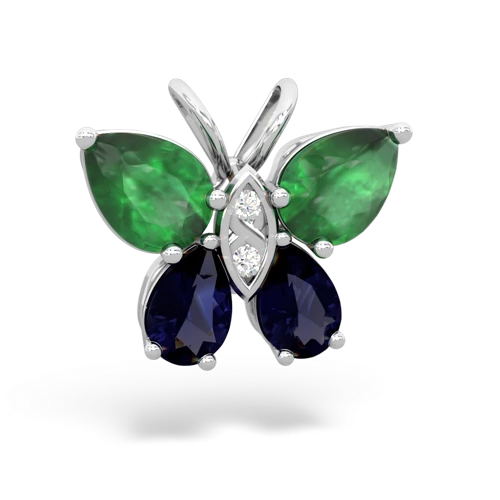 emerald-sapphire butterfly pendant