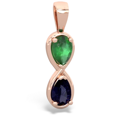 emerald-sapphire infinity pendant