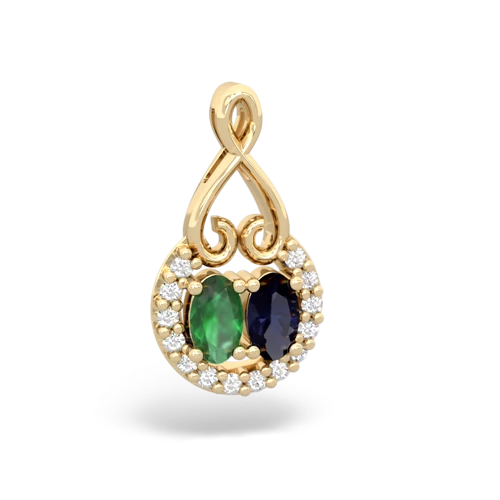 emerald-sapphire love nest pendant