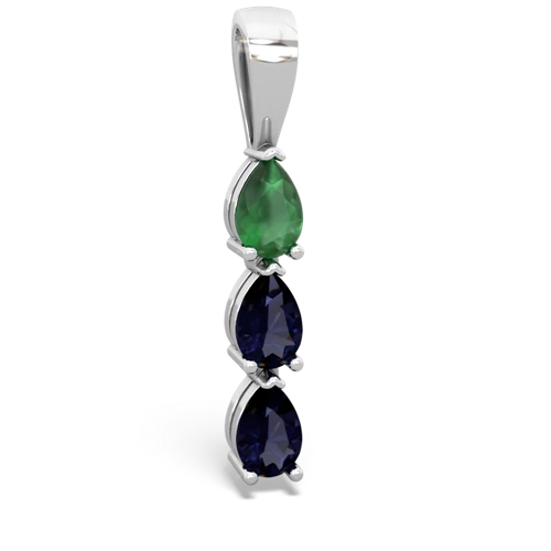 emerald-sapphire three stone pendant